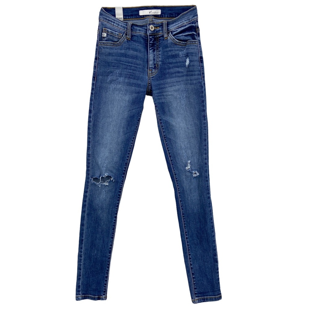 KANCAN Mid Rise Ankle Jeans Stretch Destroyed